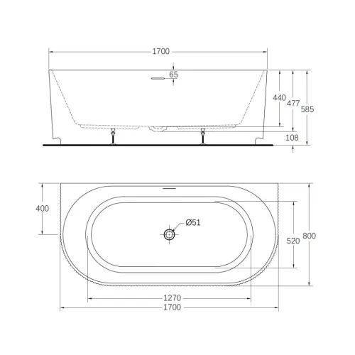 Kád, Wellis Calabria Slim Linear Black 170x80 WK00225