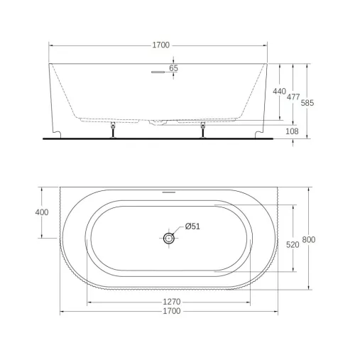 Kád, Wellis Calabria Slim Linear 170x80 WK00224