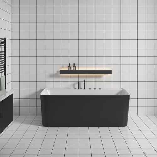 Kád, Wellis Arta kád, 170x80 matt fekete WK00230