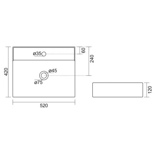 Mosdó, Aqualine Callis kerámia mosdó 52x42 cm NP372