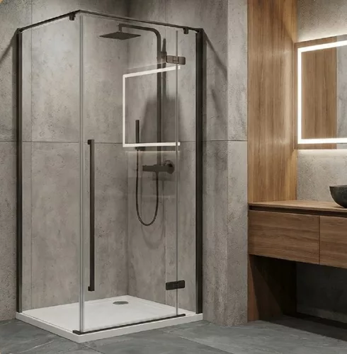 Zuhanykabin, Wellis Sorrento Plus zuhanykabin 90x90, jobbos, gun metal WC00562