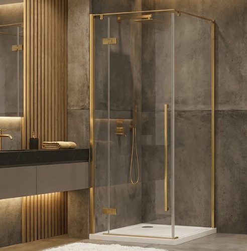 Zuhanykabin, Wellis Sorrento Plus zuhanykabin 90x90, balos, brushed gold WC00563