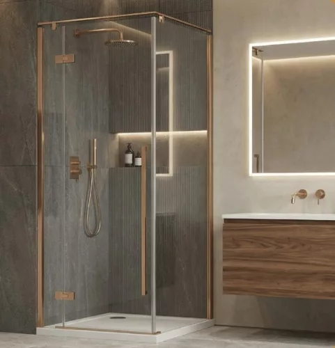 Zuhanykabin, Wellis Sorrento Plus zuhanykabin 90x90, balos, brushed rosegold WC00565