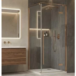  Zuhanykabin, Wellis Sorrento Plus zuhanykabin 90x90, jobbos, brushed rosegold WC00566