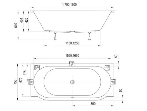 Kád, Ravak ARC 180x75 kád CE51000000
