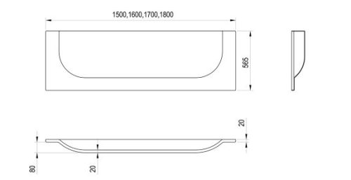 Előlap, Ravak előlap ARC 160 kádhoz CZE8100A00