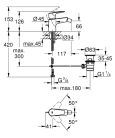 Bidé csaptelep, Grohe BauEdge bidé csaptelep, kóm 23331001