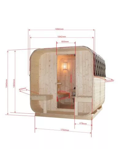 Szauna, Sanotechnik Göteborg négyszemélyes, kültéri finn szauna F60220