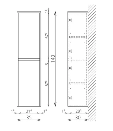 Fali szekrény, TBOSS Infini F140 2A