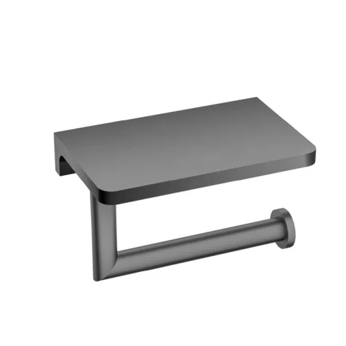 WC papír tartó, TBOSS wc papír tartó polccal/telefontartóval, szálcsiszolt gunmetal