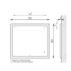 Tükör, TBOSS Floating Mirror Kora 90x80
