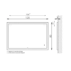 Tükör, TBOSS Floating Mirror Kora 120x80