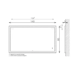 Tükör, TBOSS Floating Mirror Kora 140x80