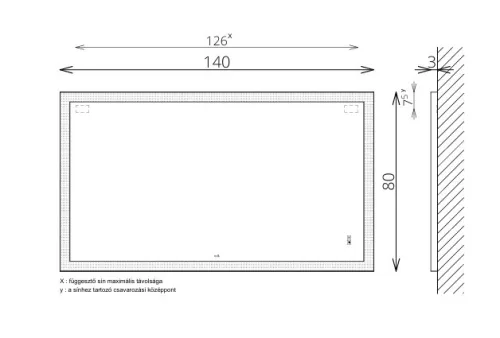 Tükör, TBOSS Floating Mirror Kora 140x80