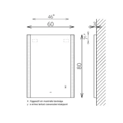Tükör, TBOSS Floating Mirror Gemma 60x80