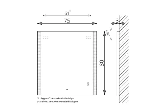 Tükör, TBOSS Floating Mirror Gemma 75x80