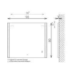 Tükör, TBOSS Floating Mirror Gemma 90x80