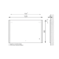 Tükör, TBOSS Floating Mirror Gemma 120x80