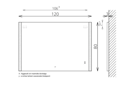 Tükör, TBOSS Floating Mirror Gemma 120x80