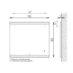 Tükör, TBOSS Floating Mirror Lago 90x80