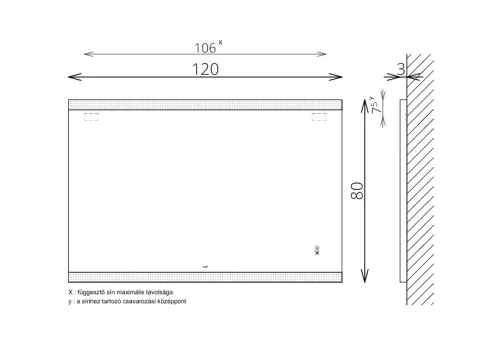 Tükör, TBOSS Floating Mirror Lago 120x80