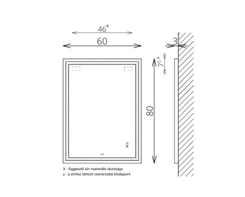 Tükör, TBOSS Floating Mirror Delia 60x80