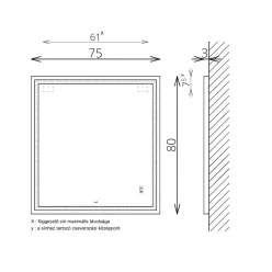 Tükör, TBOSS Floating Mirror Delia 75x80