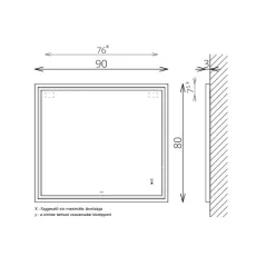 Tükör, TBOSS Floating Mirror Delia 90x80