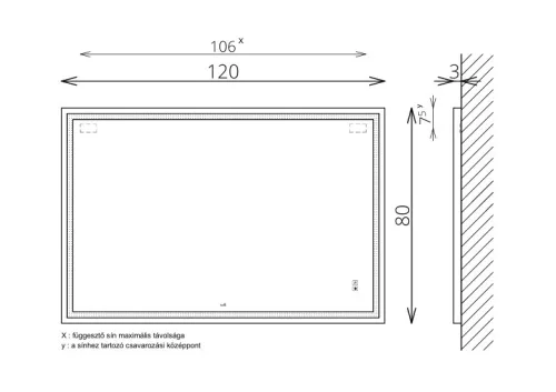 Tükör, TBOSS Floating Mirror Delia 120x80