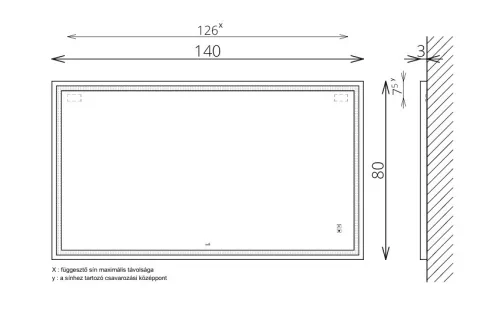Tükör, TBOSS Floating Mirror Delia 140x80