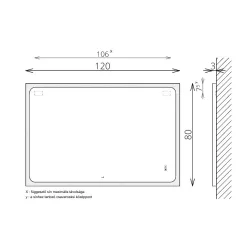 Tükör, TBOSS Floating Mirror Jella 120x80