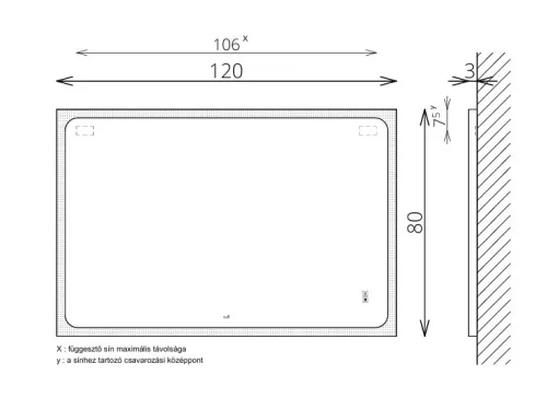 Tükör, TBOSS Floating Mirror Jella 120x80