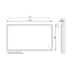 Tükör, TBOSS Floating Mirror Jella 140x80