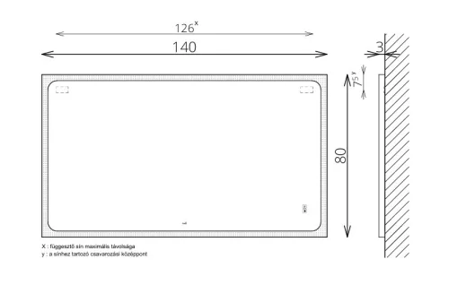 Tükör, TBOSS Floating Mirror Jella 140x80