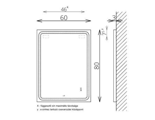 Tükör, TBOSS Floating Mirror Odis 60x80
