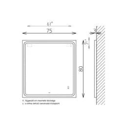 Tükör, TBOSS Floating Mirror Odis 75x80