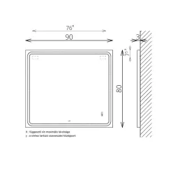 Tükör, TBOSS Floating Mirror Odis 90x80
