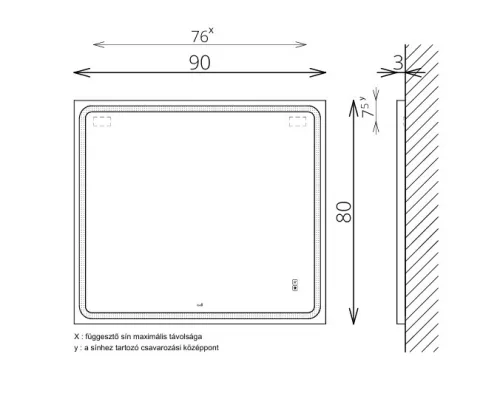 Tükör, TBOSS Floating Mirror Odis 90x80