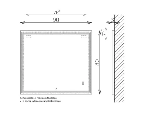 Tükör, TBOSS Floating Mirror Prisma 90x80