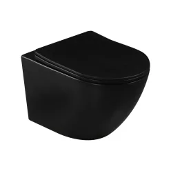   WC, Invena Tavro fali wc soft-close wc tetővel, fekete CE-71-005-Y
