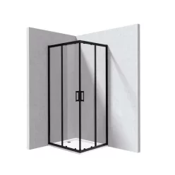   Zuhanykabin, Deante Funkia Evo 80x90 zuhanykabin tálcával, fekete KYCPN089P