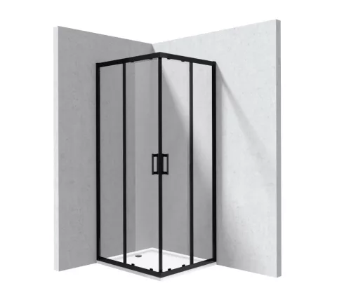 Zuhanykabin, Deante Funkia Evo 80x90 zuhanykabin tálcával, fekete KYCPN089P