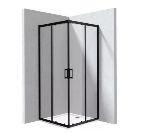 Zuhanykabin, Deante Funkia Evo 90x90 zuhanykabin tálcával, fekete KYCPN099P
