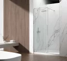 Zuhanyajtó, Sapho Gelco Spirit tolóajtó, 100 cm, króm, átlátszó üveggel GI1010