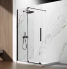 Zuhanyajtó, Sapho Gelco Spirit Black tolóajtó, 160 cm, fekete, átlátszó üveggel GI1016B