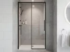 Zuhanyajtó, Sapho Gelco Luxor Black tolóajtó, 130 cm, matt fekete GU1213B
