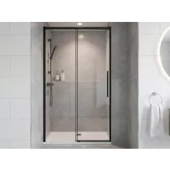   Zuhanyajtó, Sapho Gelco Luxor Black tolóajtó, 130 cm, matt fekete GU1213B