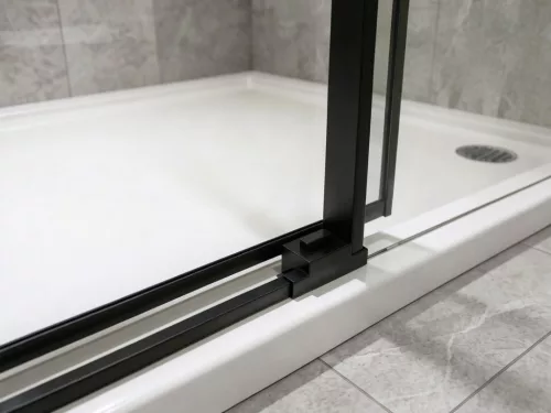 Zuhanyajtó, Sapho Gelco Luxor Black tolóajtó, 130 cm, matt fekete GU1213B