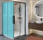 Zuhanyajtó, Sapho Gelco Luxor Black tolóajtó sarokbelépős kabinhoz, 100 cm, matt fekete GU2110B