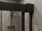 Zuhanyajtó, Sapho Gelco Luxor Black tolóajtó sarokbelépős kabinhoz, 100 cm, matt fekete GU2110B